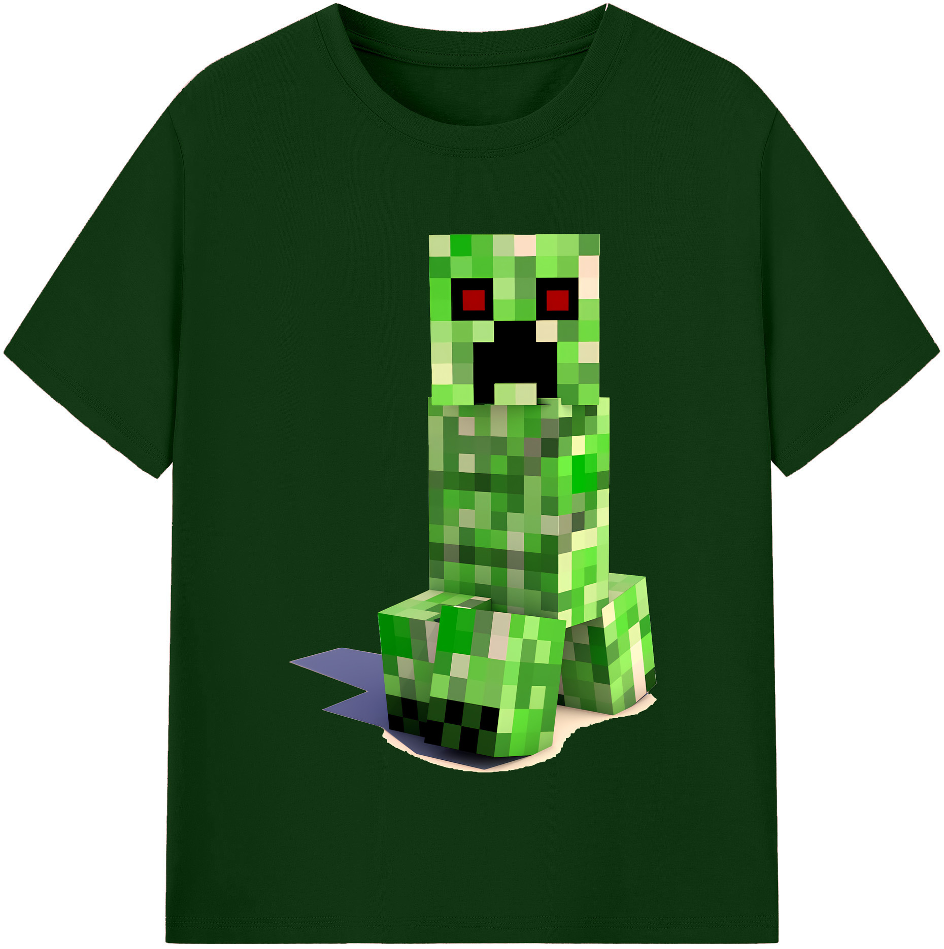 （画像用） マインクラフト ブロックの世界 Minecraft MC Block world 綿100％半袖Tシャツ（フロントプリント）